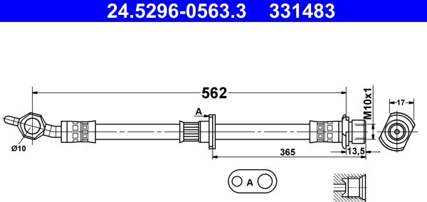 ATE 24.5296-0563.3 - Jarruletku inparts.fi