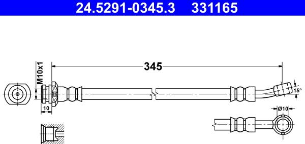 ATE 24.5291-0345.3 - Jarruletku inparts.fi