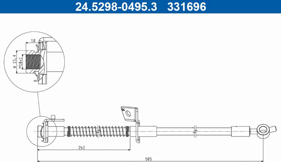 ATE 24.5298-0495.3 - Jarruletku inparts.fi