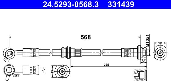 ATE 24.5293-0568.3 - Jarruletku inparts.fi