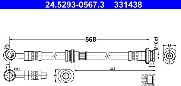 ATE 24.5293-0567.3 - Jarruletku inparts.fi