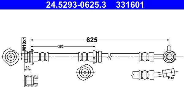 ATE 24.5293-0625.3 - Jarruletku inparts.fi