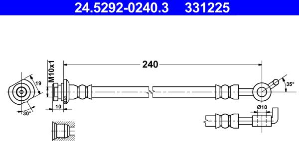 ATE 24.5292-0240.3 - Jarruletku inparts.fi