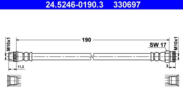 ATE 24.5246-0190.3 - Jarruletku inparts.fi