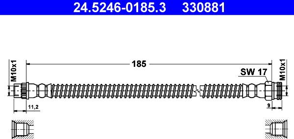 ATE 24.5246-0185.3 - Jarruletku inparts.fi