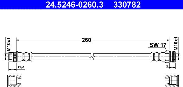 ATE 24.5246-0260.3 - Jarruletku inparts.fi