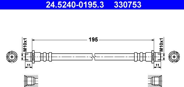 ATE 24.5240-0195.3 - Jarruletku inparts.fi