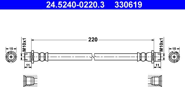 ATE 24.5240-0220.3 - Jarruletku inparts.fi