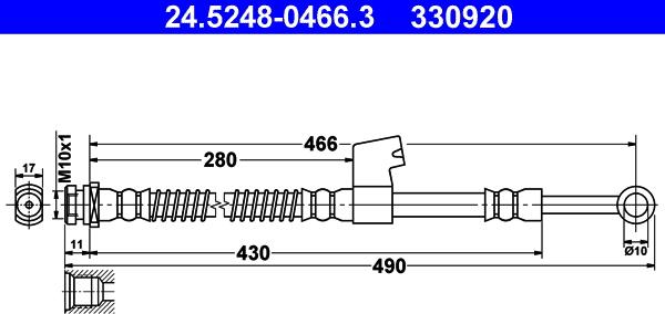 ATE 24.5248-0466.3 - Jarruletku inparts.fi