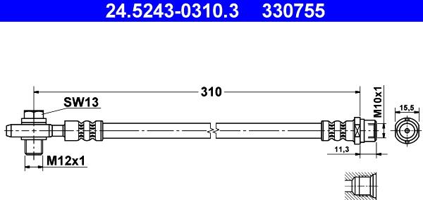 ATE 24.5243-0310.3 - Jarruletku inparts.fi