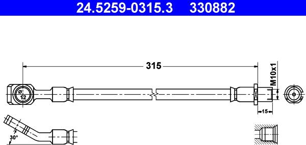 ATE 24.5259-0315.3 - Jarruletku inparts.fi