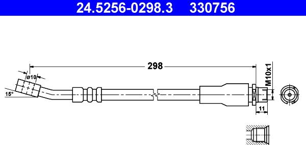 ATE 24.5256-0298.3 - Jarruletku inparts.fi