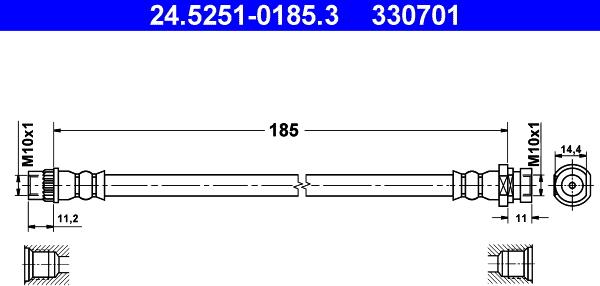 ATE 24.5251-0185.3 - Jarruletku inparts.fi