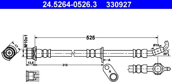 ATE 24.5264-0526.3 - Jarruletku inparts.fi