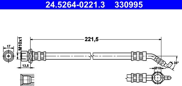 ATE 24.5264-0221.3 - Jarruletku inparts.fi