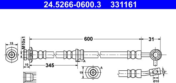 ATE 24.5266-0600.3 - Jarruletku inparts.fi