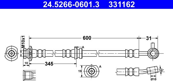 ATE 24.5266-0601.3 - Jarruletku inparts.fi