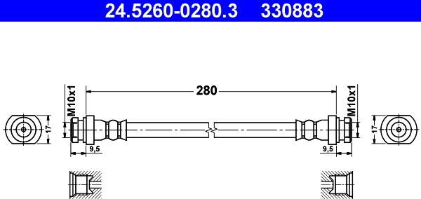 ATE 24.5260-0280.3 - Jarruletku inparts.fi