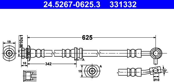 ATE 24.5267-0625.3 - Jarruletku inparts.fi