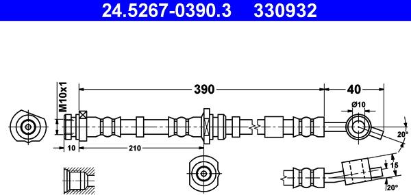 ATE 24.5267-0390.3 - Jarruletku inparts.fi