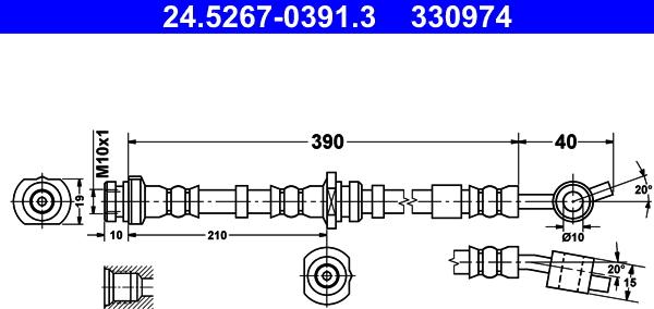 ATE 24.5267-0391.3 - Jarruletku inparts.fi