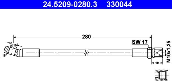 ATE 24.5209-0280.3 - Jarruletku inparts.fi