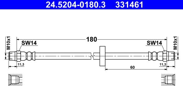 ATE 24.5204-0180.3 - Jarruletku inparts.fi