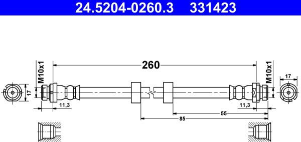 ATE 24.5204-0260.3 - Jarruletku inparts.fi