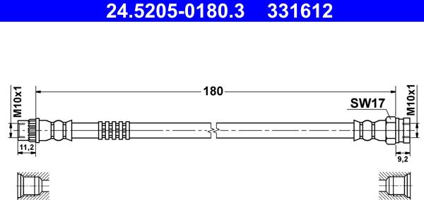 ATE 24.5205-0180.3 - Jarruletku inparts.fi