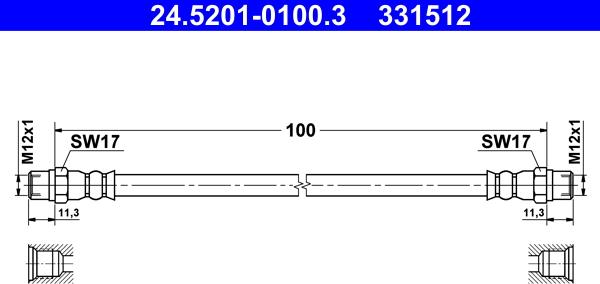 ATE 24.5201-0100.3 - Jarruletku inparts.fi