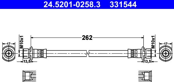 ATE 24.5201-0258.3 - Jarruletku inparts.fi