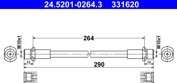 ATE 24.5201-0264.3 - Jarruletku inparts.fi