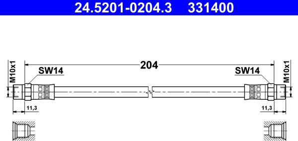 ATE 24.5201-0204.3 - Jarruletku inparts.fi