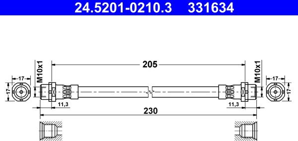 ATE 24.5201-0210.3 - Jarruletku inparts.fi