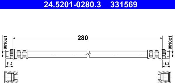 ATE 24.5201-0280.3 - Jarruletku inparts.fi