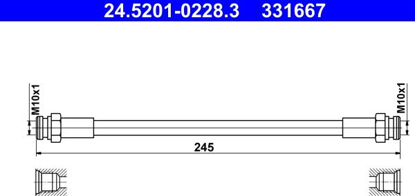 ATE 24.5201-0228.3 - Jarruletku inparts.fi