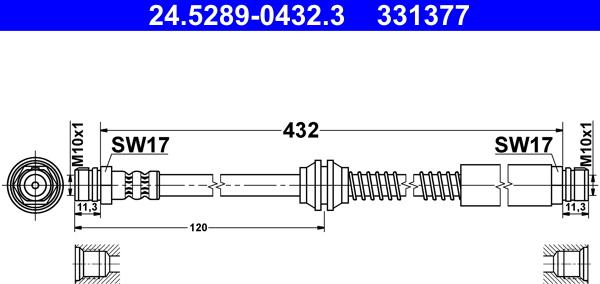 ATE 24.5289-0432.3 - Jarruletku inparts.fi