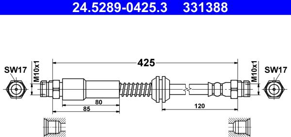 ATE 24.5289-0425.3 - Jarruletku inparts.fi