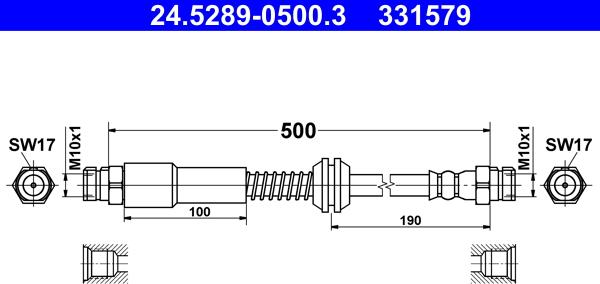 ATE 24.5289-0500.3 - Jarruletku inparts.fi