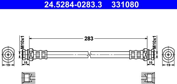 ATE 24.5284-0283.3 - Jarruletku inparts.fi