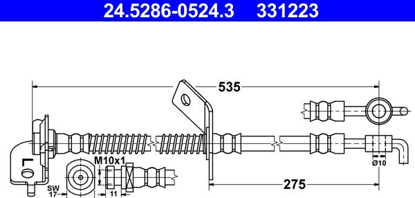 ATE 24.5286-0524.3 - Jarruletku inparts.fi