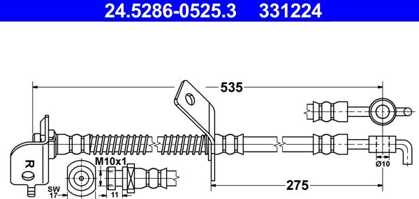 ATE 24.5286-0525.3 - Jarruletku inparts.fi