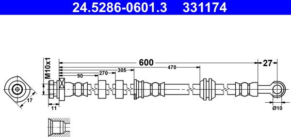 ATE 24.5286-0601.3 - Jarruletku inparts.fi