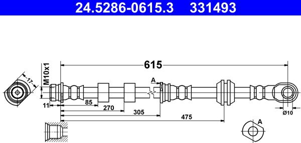 ATE 24.5286-0615.3 - Jarruletku inparts.fi