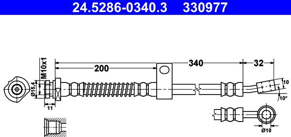 ATE 24.5286-0340.3 - Jarruletku inparts.fi