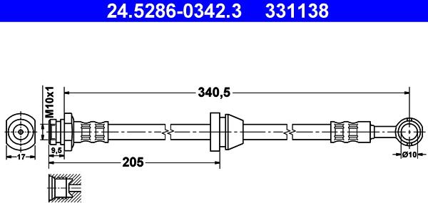 ATE 24.5286-0342.3 - Jarruletku inparts.fi