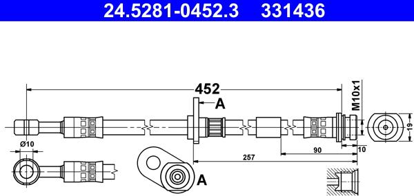 ATE 24.5281-0452.3 - Jarruletku inparts.fi