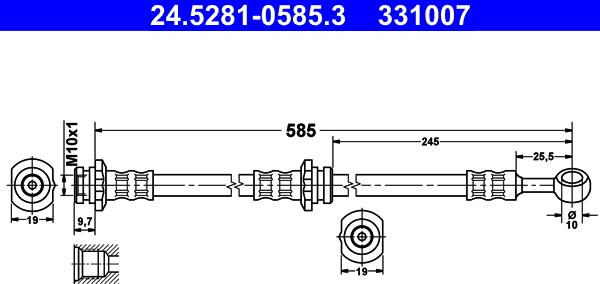 ATE 24.5281-0585.3 - Jarruletku inparts.fi