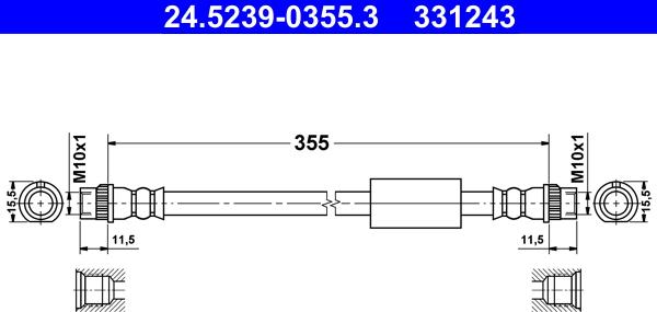 ATE 24.5239-0355.3 - Jarruletku inparts.fi