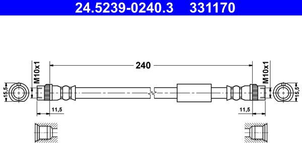 ATE 24.5239-0240.3 - Jarruletku inparts.fi